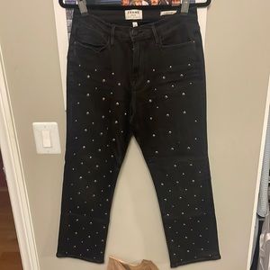 My favorite FRAME “le high straight” black studded jeans